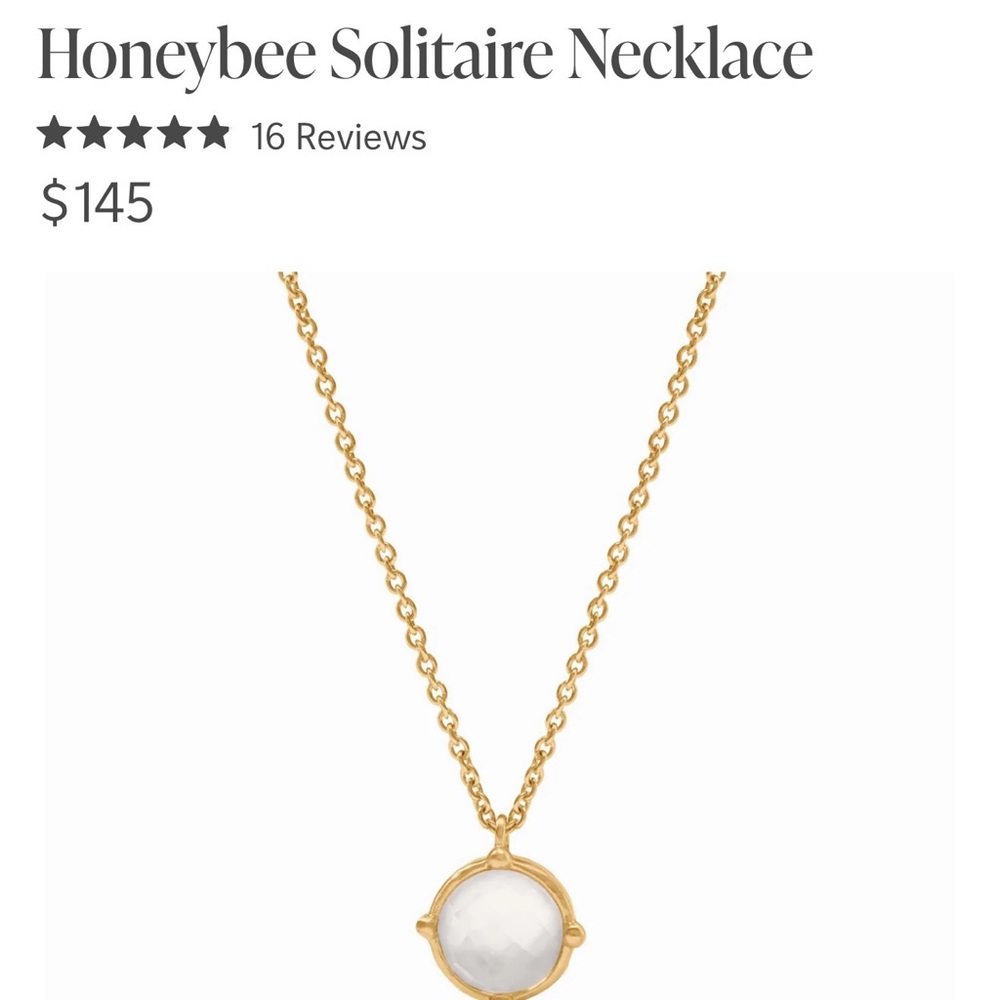 Gold and White Solitaire Necklace